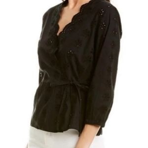 Madewell NWOT Scallop Eyelet Wrap Blouse XS